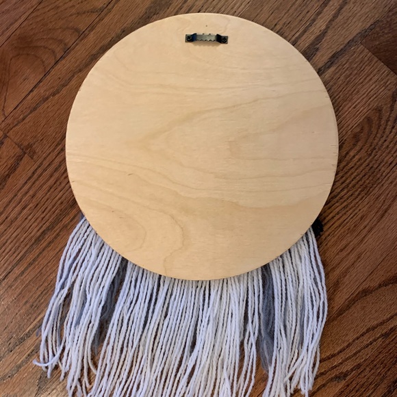 Tapestry attached to wood round - Picture 4 of 4